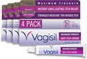 Vagisil Maksimal styrke Feminin Anti- Itch Cream med Benzocain til kvinder, Hjælper Relieve Gær Infektion Irritation, gynækolog Testet, Fastvirkende, Sodes og kølerhud, 1 oz (pakke med 4)