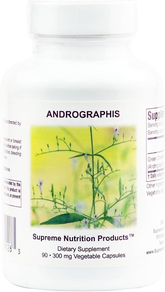 Supreme Nutrition Andrographis, 90 Pure Green Chiretta Vegetariske Kapsler