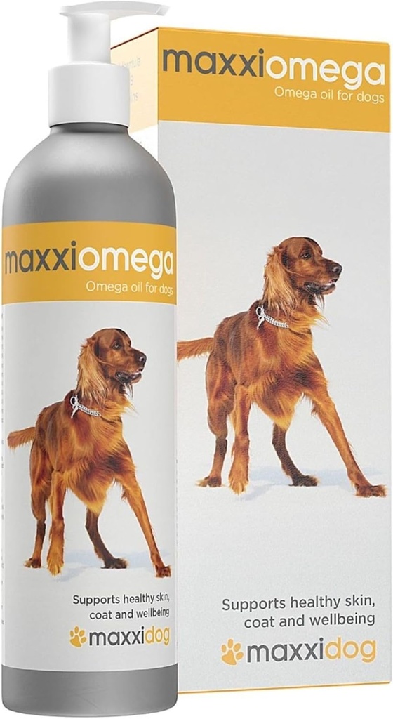 maxxipaws maxxiomega Omega 3, 6 & 9 Oil Supplement - Skin & Coat Support til hunde, 10oz