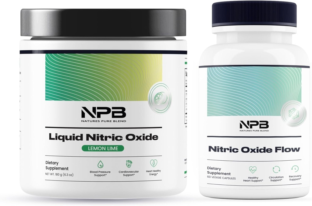 Naturens Pure Blend - Nitrooxide Bundle - Blodtrykssupport, Heart Health Energy, N.O Production Boostere