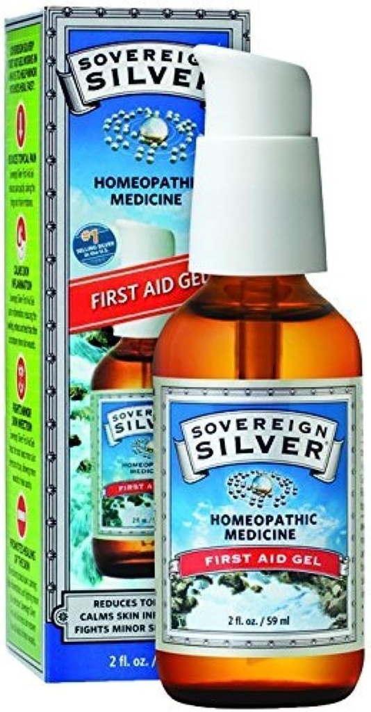 Sovereign Silver First Aid Gel - Homeopathic Medicine, 2oz (59mL) - Be Prepared for Life's Little Mishaps (Pack of 2)