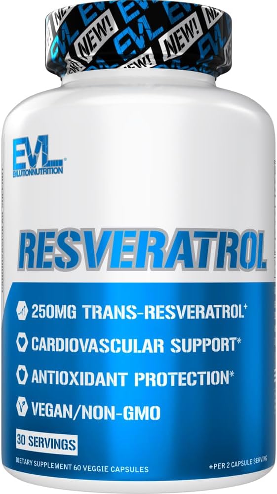 Evolution Anti Aging Trans Resveratrol Supplement Nutrition Super Antioxidant Supplement med 250 mg Trans- Resveratrol fra Resveratrol 500mg Japansk Knotweed Extract til immunforsvar og hjerte sundhed