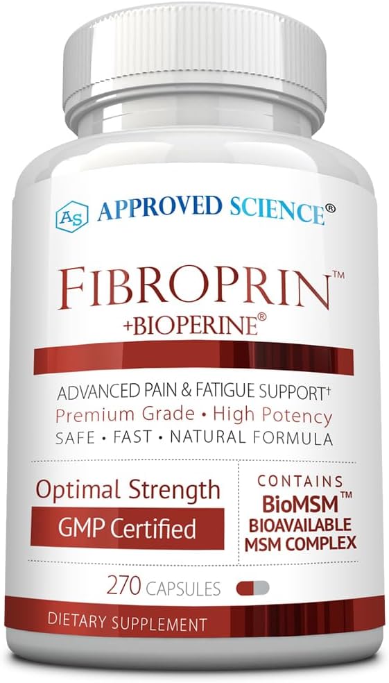 Approved Science Fibroprin - Ease Nerve and Muscle Aches - Improve Mobility - 270 Capsules - 3 Month Supply - Made in The USA