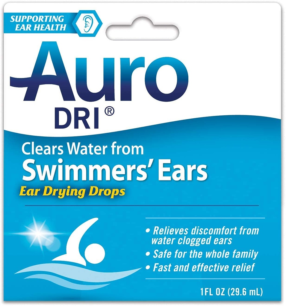 Særpakning med 5 Del Pharmaceuticals Auro- Dri Ear Water- Tørring Aid 1 fl oz (29,6 ml)