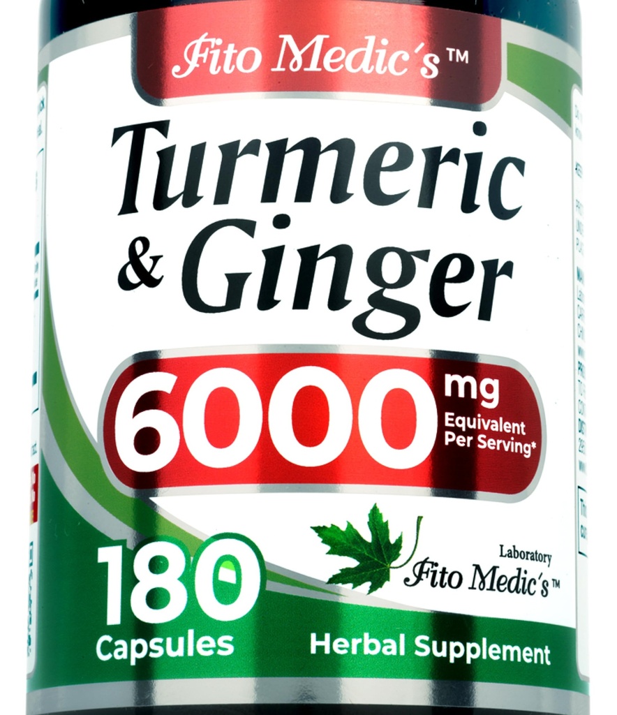 FITO MEDIC 'S Lab er 124; gurkemeje og ingefær Supplement er 124; 6000 mg