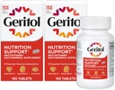 Geritol, Multivitamin Supplement, Indeholder B- Vitamin, Antioxidanter, Vitamin C, E & D og Jern, 26 Essentielle Vitamin og Mineraler, Gluten- fri, Non- GMO, Ingen kunstige sødestoffer, 100 tabletter - 2ct