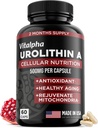 Anti- Aging Urolithin A Supplement - Ren og kraftfuld antioxidant beskyttelse Mitokondriel kosttilskud - Naturlig energi Boost - Mitokondriel sundhed & Cell reparation støtte til mænd og kvinder - 60 Caps