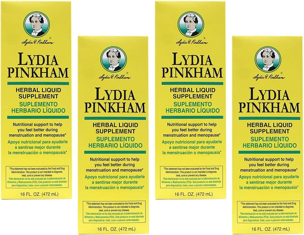 Lydia Pinkham Herbal Liquid Supplement 16 oz (pakning med 4)