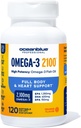 Oceanblue Professional Omega-3 2100- 120 ct - High- Potency Triple Strength Burpless Fish Oil med EPA, DHA & DPA - Wild fanget - Orange Flavor, 60 Servere