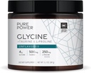 Dr. Mercola Pure Power Glycine + Taurine & L- Proline, Unflavored, 5.2 oz (147 g), 30 Servere (1 Jar), 4 g Glycin, 500 mg Taurine, 250 mg L- Proline, Non- GMO, NSF Certified for Sport