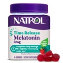 Natrol Time Release Melatonin Gummies, Sovestøtte til voksne, 3 mg Melatonin Kosttilskud til søvn Support, 45 Strawberry- Smeltet Gummies, Op til en 45 dages forsyning