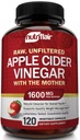 Apple Cider Vineddike kapsler med moderen - 120 Veganske ACV piller - bedste supplement til sund vægttab, kost, Keto, fordøjelse, Detox, immunforsvar - kraftfulde Cleanser & Appetite Suppressant Non- GMO