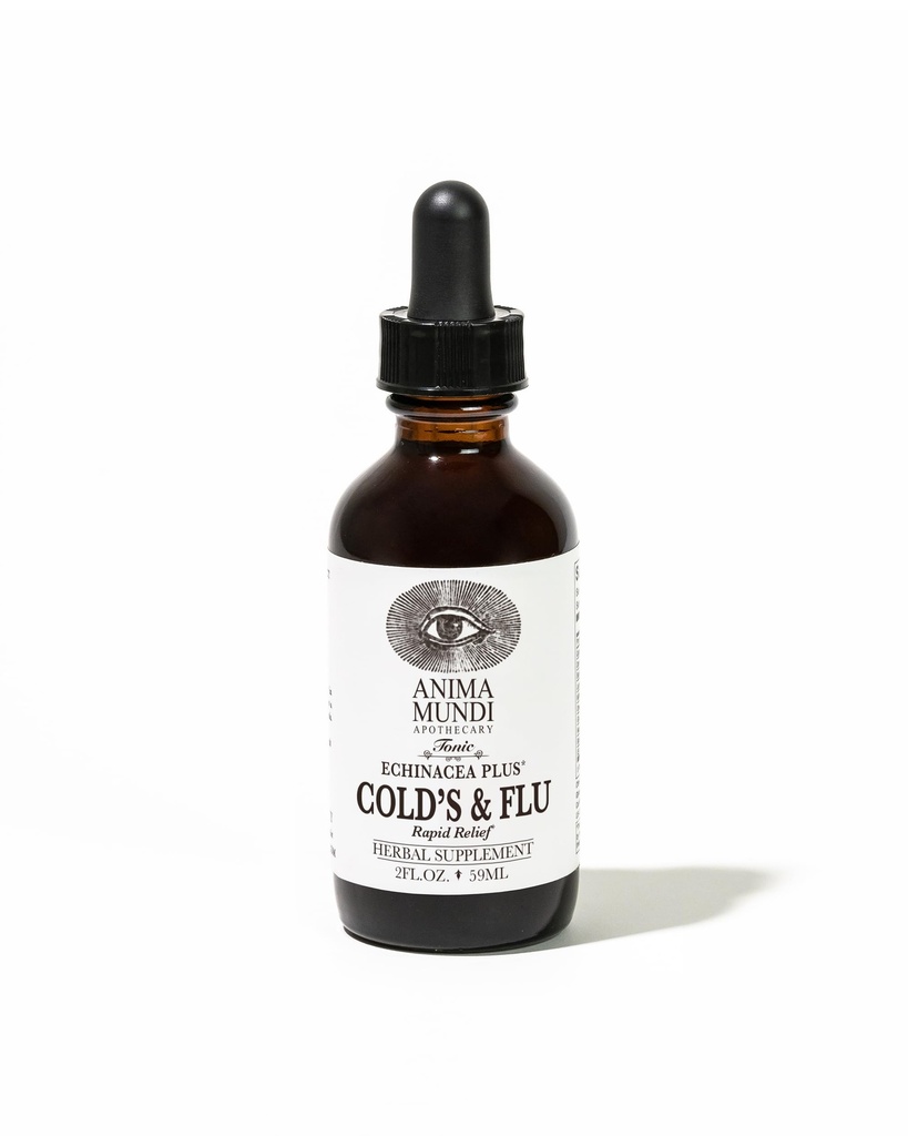 Anima Mundi Apothecary Cold 's & Flu Tonic - immunsupport drops med Echinacea, hvidløg, gurkemeje rod & frisk ingefær - immunsystem Support Liquid Supplement (2oz / 60ml)