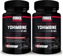 Force Factor Yohimbine Supplement for mænd, Yohimbe Bark Uddrag med Superior Absorption til at forbedre ydeevne, 6mg Yohimbine Bark piller med nøgle naturlige ingredienser, 30 greve (pakke af 2)