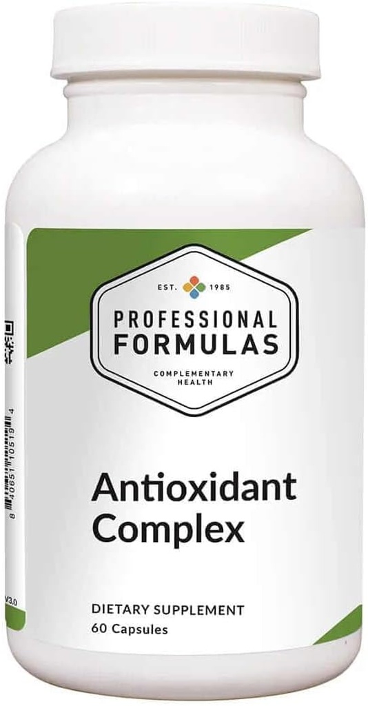PROFESSIONALE SUPPLERENDE SUNDHEDSFORMULAR Antioxidant Complex 60 Kapsler Væsentlige næringsstoffer til at beskytte væv mod gratis radikal skade