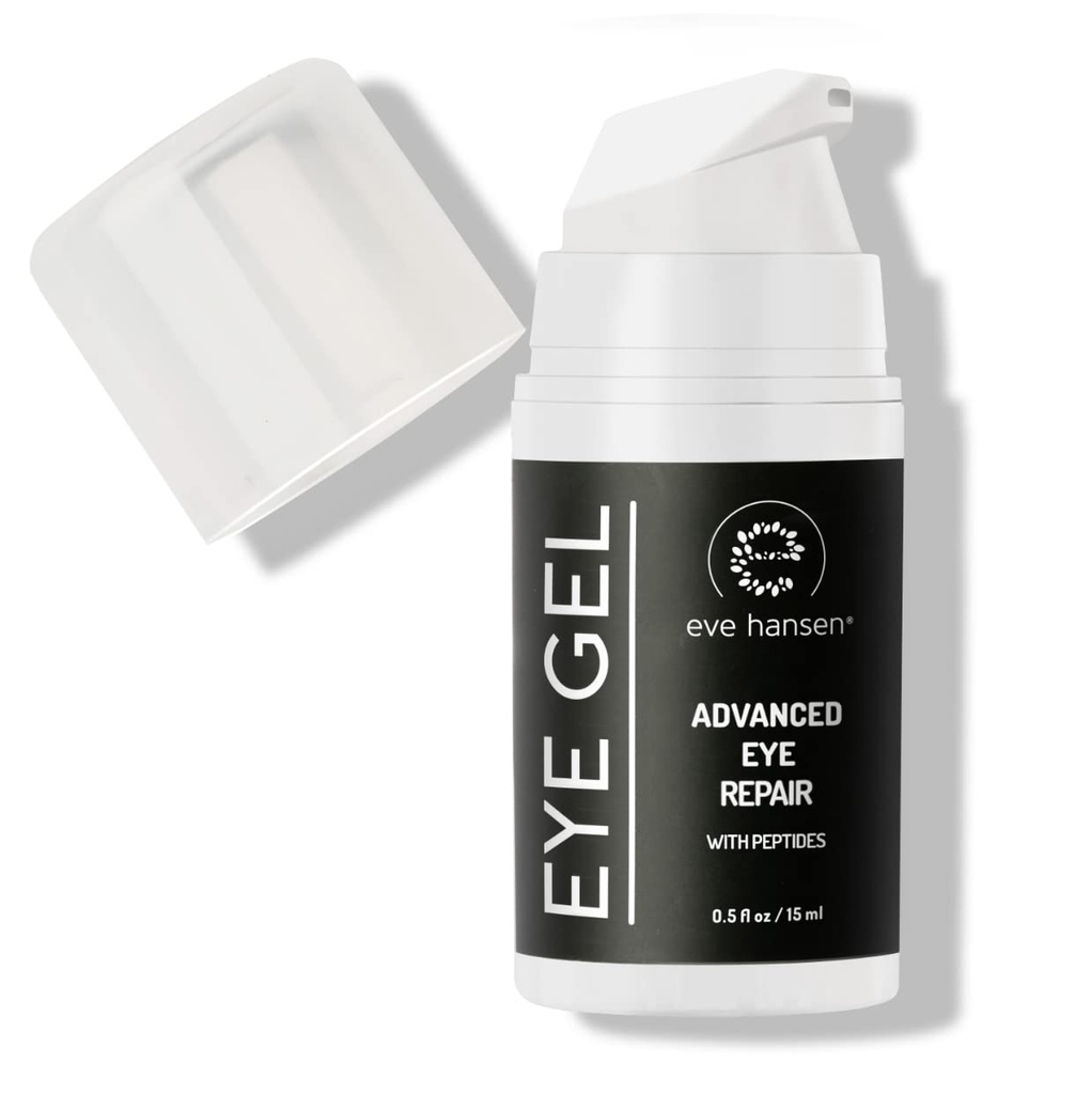 Eve Hansen Anti- Aging Eye Gel med Peptider Buddy 124; Under- Eye Cream med Plant Stamceller, Hyaluronsyre, Vitamin E Buddy 124; Cruelty- Free, Vegan, Made in USA .5 oz