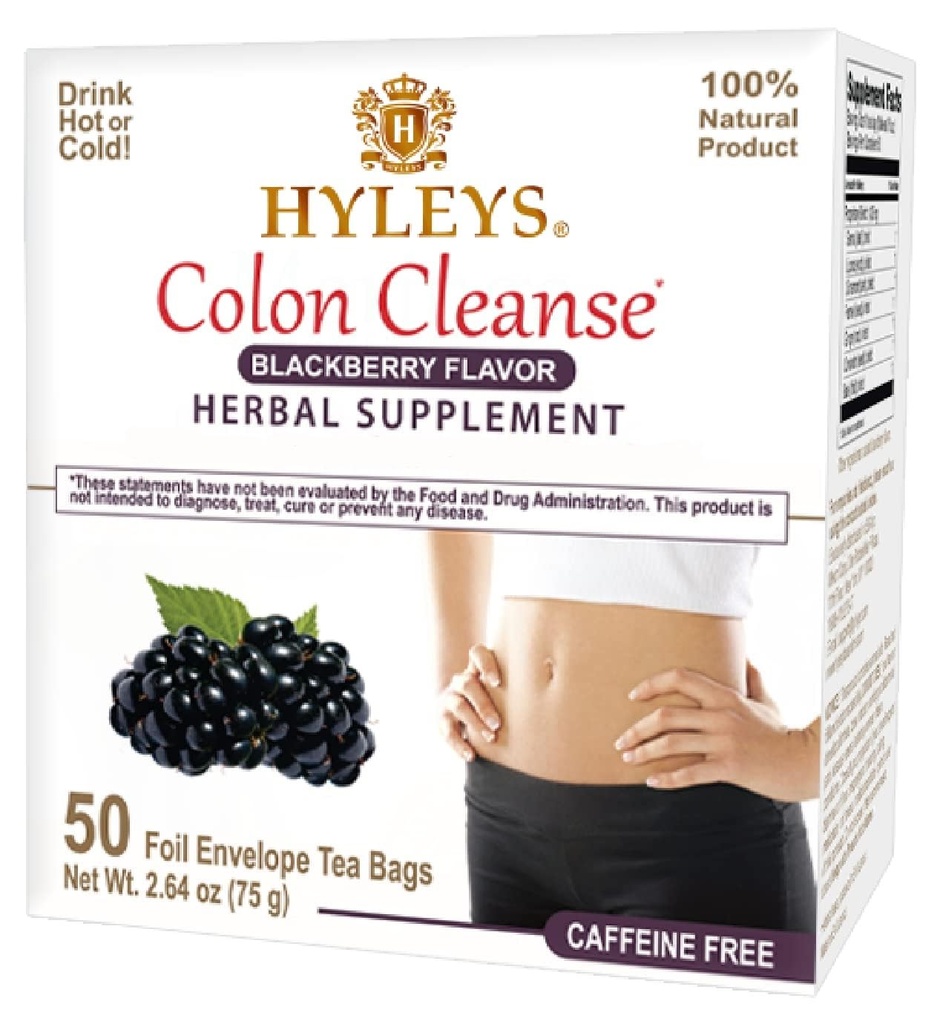 Hyleys Colon Cleanse Tea Blackberry Flavor - 50 Tea Tasker (6 Pack - 300 Tea Tasker i alt)