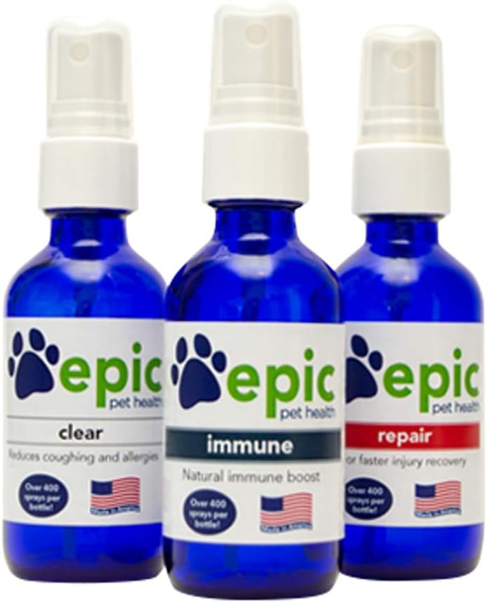 Immunity Support Combo - Reparation, Clear, Immunitet - Alle naturlige flydende spray kosttilskud - Promote Sown Healing, Hjælper Relieve Allergier & Smerte - Nutrition Multivitamin til katte og hunde
