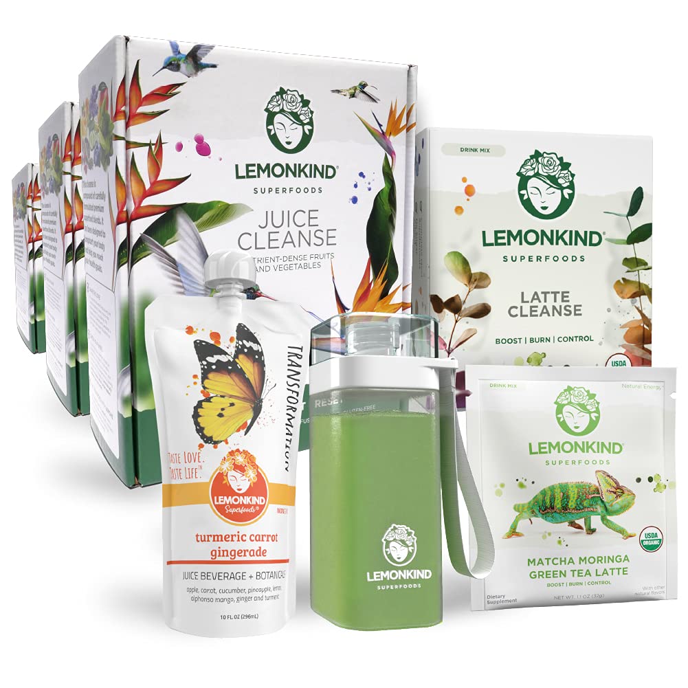 6 dag Detox & ReSTART Adaptogen Stress- Relief & Fat- Burn Master Cleanse Bundle - 39 Serveringer