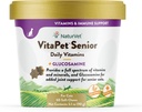 NaturVet VitaPet Senior Daily Vitamin for Cats Plus Glucosamin, specielt Formuleret til at give essentielle mineraler, 90 g, 60 Greve