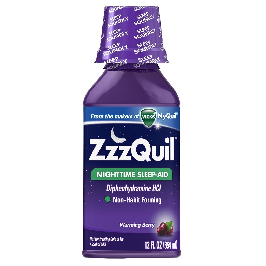 ZzzQuil Nighttime Sleep- Aid Flydende opvarmning Berry Flavor 12 Fl Oz
