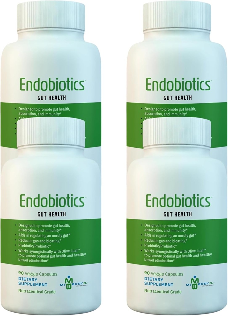 Endobiotika Gut Support - Rich Blend of Eight Beneficial Bacteria for Optimal fordøjelsessygdom -90 Kapsler 4pk