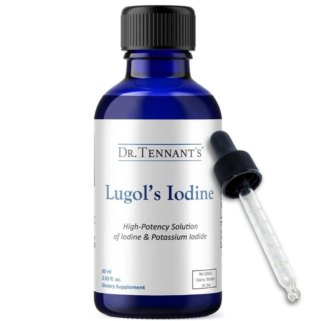 Dr. Tennant 's Liquid Jod Drops 2 Fl Oz Myint 124; Lugol' s Solution with Kalium Iodide Б124; Hjælper Thyroid funktion, Hormonal Balance, og immunforsvar