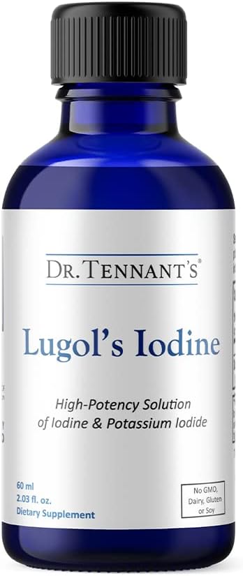 Dr. Tennant's Liquid Iodine Drops 2 Fl Oz | Lugol's Solution with Potassium Iodide | Helps Thyroid Function, Hormonal Balance, and Immune Health