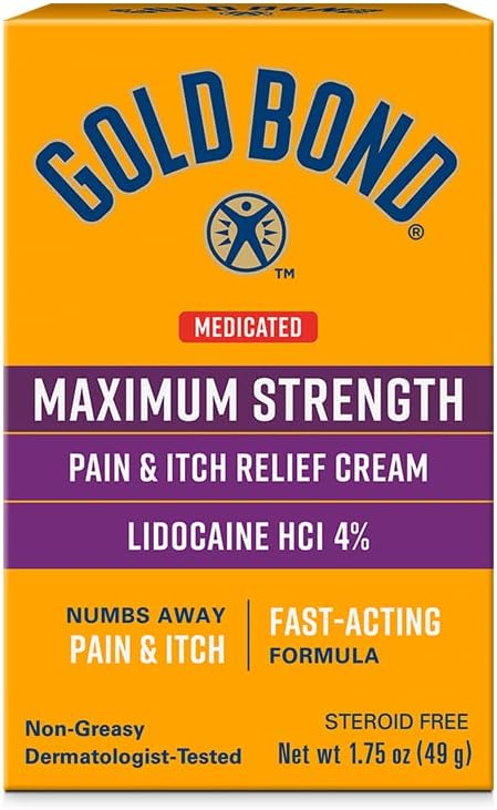 Guld Bond Medicin Maksimal styrke smerte & Itch Relief Cream, 1,75 oz., med Lidocain