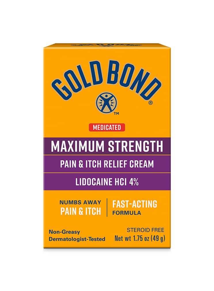 Guld Bond Medicin Maksimal styrke smerte & Itch Relief Cream, 1,75 oz., med Lidocain
