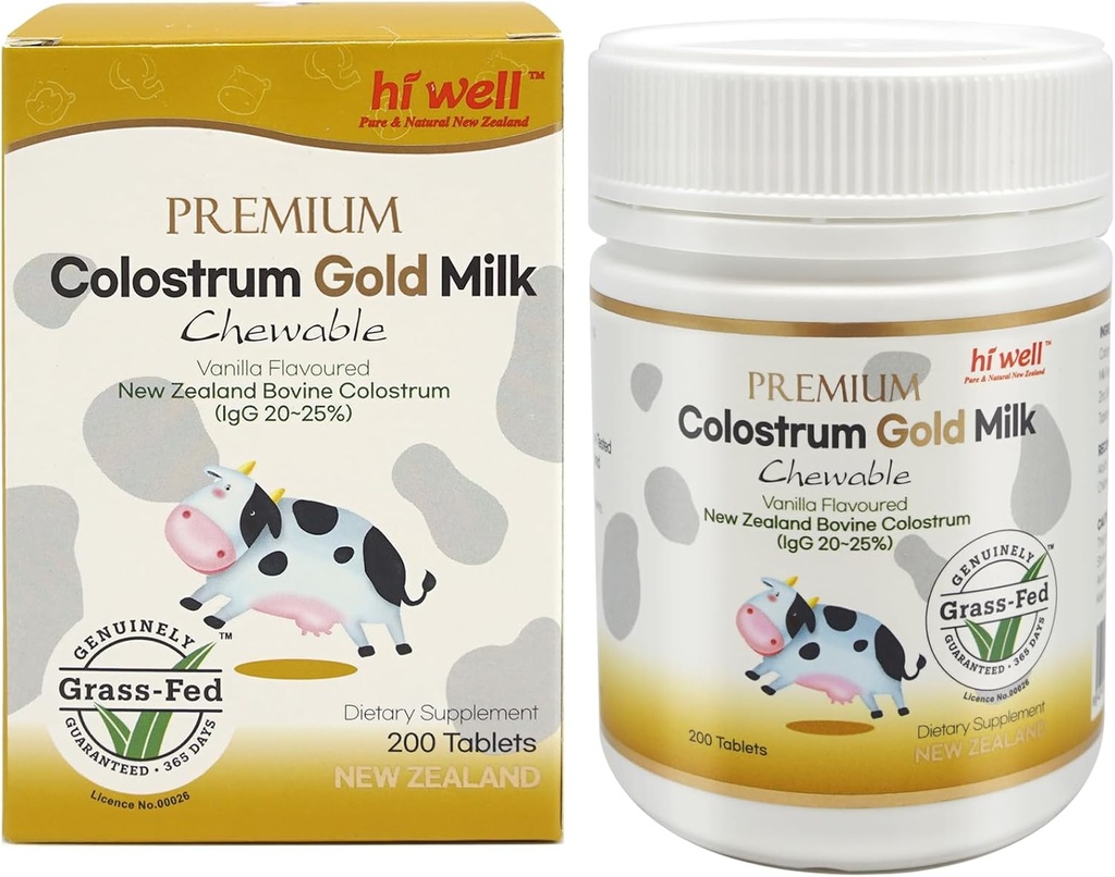 Hej Well Premium Grass- Fed Colostrum Gold Milk 200Tablets