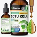 BIO KRAUTER Gotu Kola Tincture - Centella Asiatica Extract - Alkohol og sukker gratis Gotu Kola Extract - Vegan Drops 2 Fl.Oz.