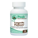 Peak Longevity Platinum PQQ tillæg med Coenzym Q10 - Pyrroloquinoline Quinone med Ubiquinol CoQ10 og Shilajit - Mitokondriel tillæg for naturlig energi og sund aldring (30 Softgels)