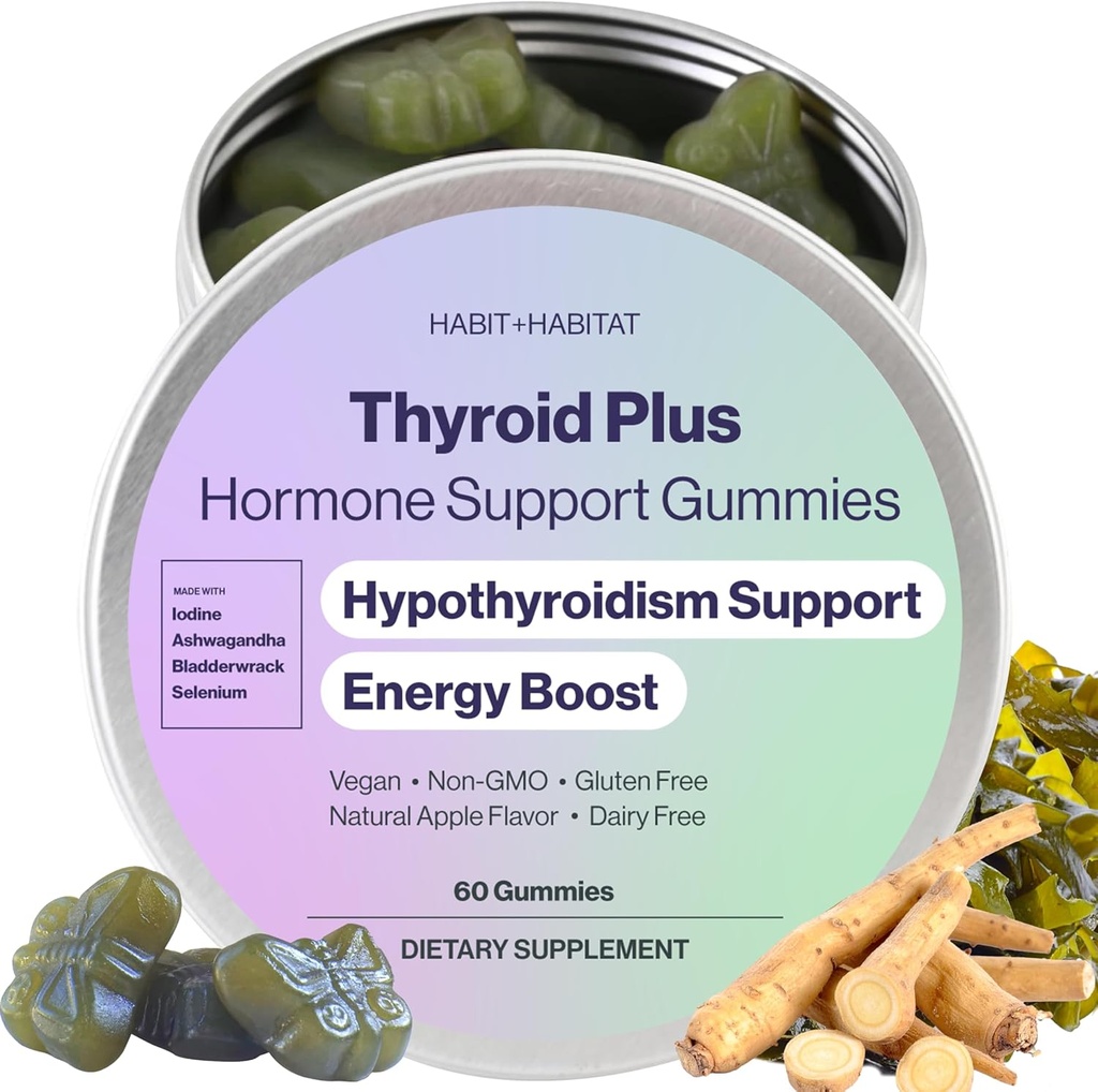 Thyroid Plus Gummies - Ashwaganda, jod, Bladerwrack, Kelp og Schisandra