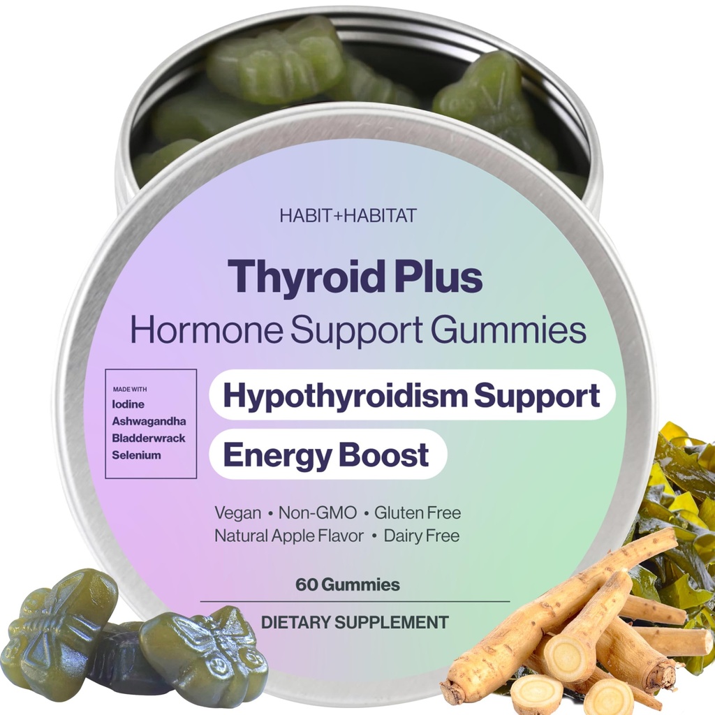 Thyroid Plus Gummies - Ashwaganda, jod, Bladerwrack, Kelp og Schisandra