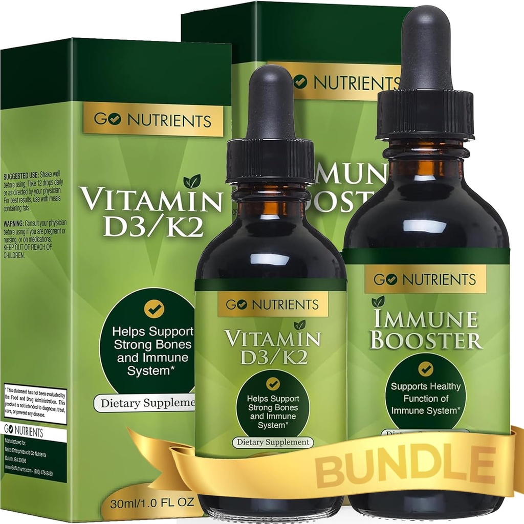 Go Nutrients Liquid Vitamin D3 Drops + immunbooster - Combat Sæsonstressorer og Stimulere dit immunsystem