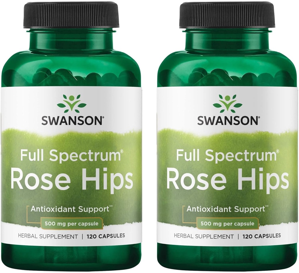 Swanson Rose HIPS - Urtetilskud fremme immunsystemet sundhed og sund vægt support - (120 kapsler, 500mg hver) (2 pakke)