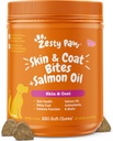 Zesess Paws Salmon Oil for Dogs Hud og Coat, Omega 3 Fish Oil Chews, Hund Allergy Relief Chews, Itch Relief Supplement, 250 Greve, Salmon Flavor
