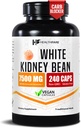 Healthfare White Nytney Bean Extract 7500mg stålet 124; 240 Vegankapsler 124; Ekstra styrke Koncentreret Formel 124; Urtetilskud til Carb & fordøjelsesstøtte 124; Non- GMO, Gluten- Free stålet 124; Fremstillet i USA