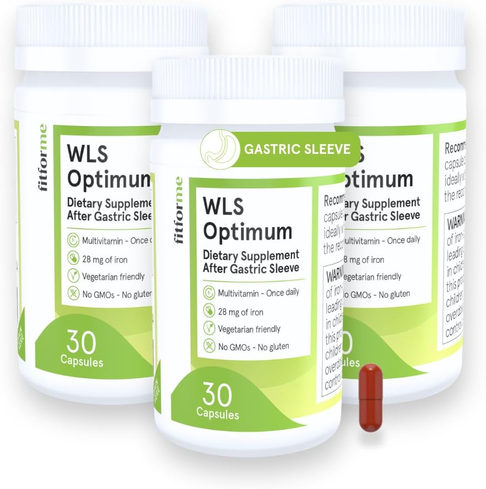 FitForMe Bariatric Multivitamin, Tilpasset til Gastric Sleeve Kirurgi - One- a- Day Capsule, 3- Måned Supply, 90 Count, Easy- to- Swallow WLS Optimum Capsule, Scientific Formuleret - for mænd og kvinder