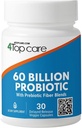Probiotika 60 Millioner CFU - 10 Strops + Økologisk Prebiotika - Immun, fordøjelsesbesvær & Gut Sundhed - Understøtter lejlighedsvis Forstoppelse, Diarré, Gas & Bloating - for kvinder og mænd (30 Greve)