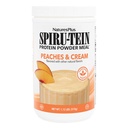 NaturePlus SPIRU- TEIN Ryst - Ferskner & fløde flavor - 1.1 lbs, Spirulina Protein Powder - Plant baseret måltidserstatning, Vitaminer & mineraler til energi - Vegetarisk, Gluten- Gratis - 15 Servering