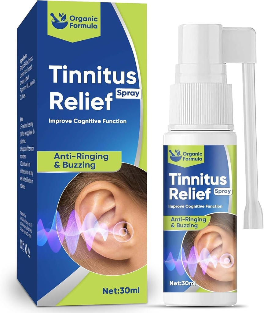 TUHIMO Tinnitus Rëliëf for Ringøre, Natural Effektiv Tinnitus Treatment Spray, 30ml-blå