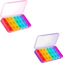 Asprink Pink og Lilla Pill Organizer 3 gange om dagen - Ugentlig Pill Box 3 gange om dagen - Daily Pill Box 7 dag Medicine Organizer, Stor Pill Case Pill Box 3 gange om dagen, Travel Pill Organizer,
