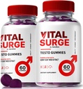 (2 Pack) Vital Surge Testo Gummies - Premium VitalSurge Gummies for mænd med rene ingredienser til brændstof drev, tillid og daglig ydeevne, Easy- to- Chew Tasty Vital Surge ME Gomitas (120 Gummies)