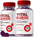 (2 Pack) Vital Surge Testo Gummies - Premium VitalSurge Gummies for mænd med rene ingredienser til brændstof drev, tillid og daglig ydeevne, Easy- to- Chew Tasty Vital Surge ME Gomitas (120 Gummies)