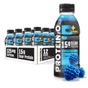 Protein2o 15g Whey Protein Isolate Hydration Drink Plus Energy & Focus, 350mg Electrolytes, 125mg af koffein, Sugar Free, Blue Raspberry, 16,9 oz flaske (Pack of 12)