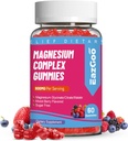 Magnesium Gummies 800mg - Vitamin D3, C, B6, B12 & Zinc Complex with Magnesium Glycinate, Citrate & Malate, Magnesium Complex Gummies for Muscle, Mood & Energy, Vegan 60 Counts