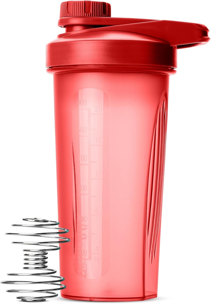 Mr. Pen- Shaker Bottle for Protein Mixes, 28 oz, Red With Twist Cap and Wire Whisk Ball, Mixer Cup for Shakes