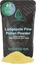 Holistisk Bin Organic Pine Pollen Powder Pharmaceutical Grade, Wild Hartered, Golden Canadian Pine Pollen Note 124; Non GMO, Ingen tilsætningsstoffer
